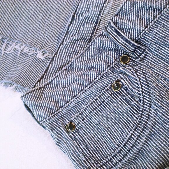 DG2 Diane Gilman Denim Mom Jeans -18WT Hickory Stripe Comfort Cropped Pants Blue - Picture 1 of 15